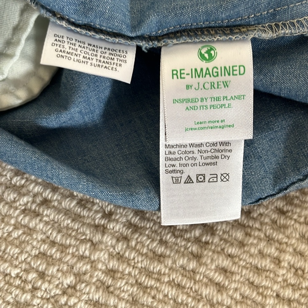 Jcrew Chambray Button Back Dress Size Medium - image 3